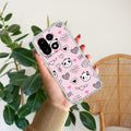 Cute Pink Panda Transparent Silicon Case For OnePlus 15 5G