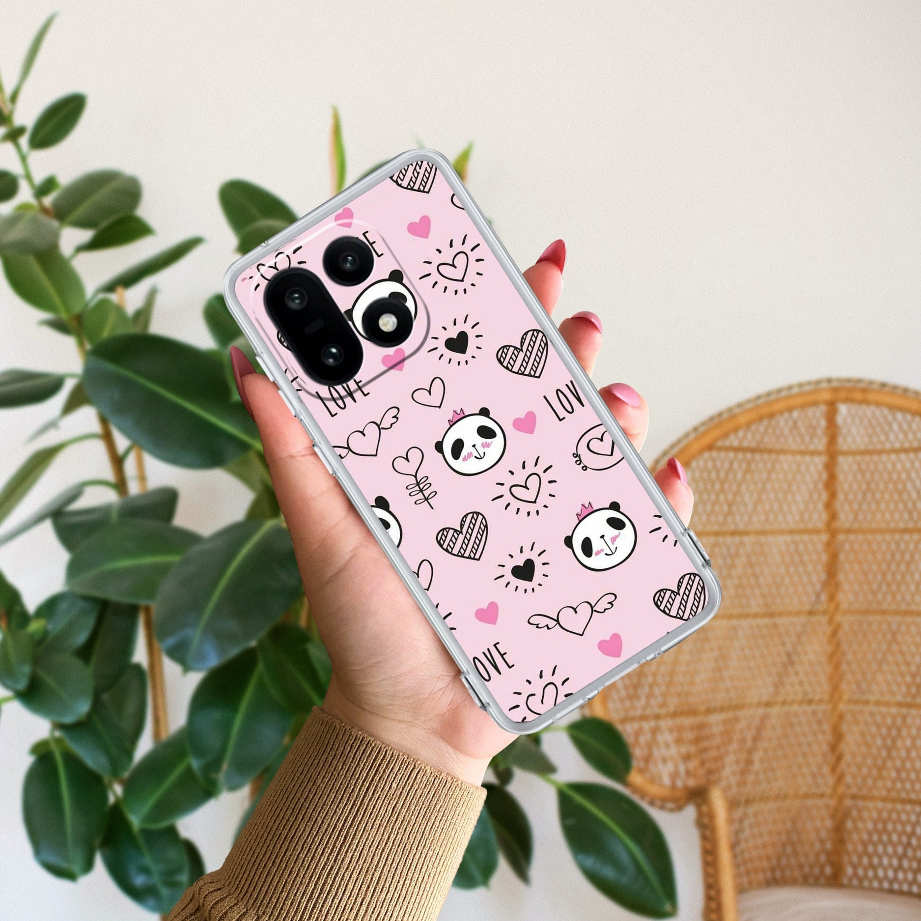 Cute Pink Panda Anti Yellow Case For OnePlus 15 5G