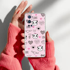 Cute Pink Panda Transparent Silicon Case For OnePlus 9 Pro
