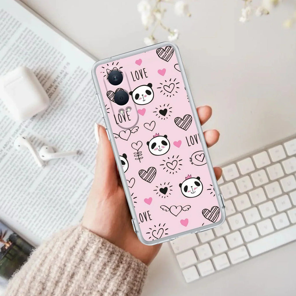 Cute Pink Panda Transparent Silicon Case For OnePlus - ShopOnCliQ