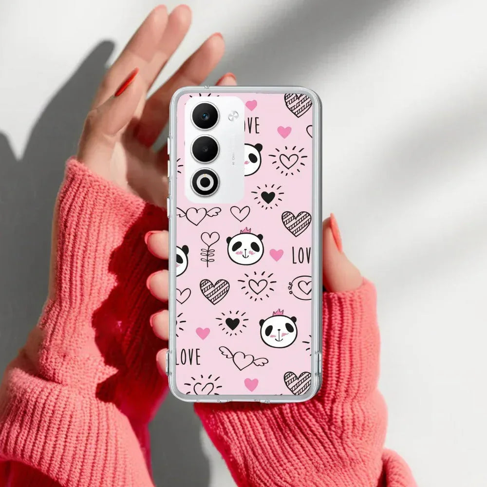 Cute Pink Panda Anti Yellow Case For Oppo A5 5G