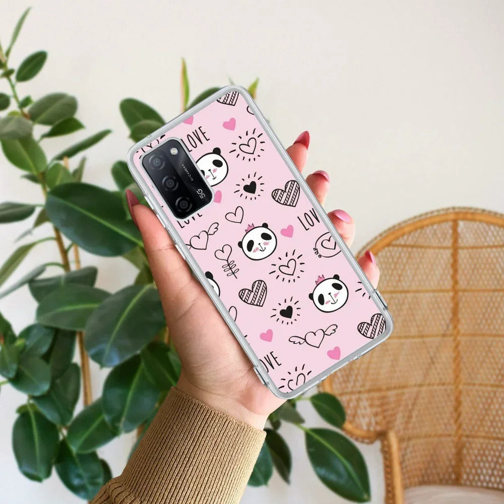 Cute Pink Panda Anti Yellow Case For Oppo A18 4G