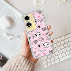 Cute Pink Panda Anti Yellow Case For Oppo A38 4G