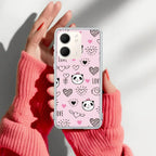Cute Pink Panda Anti Yellow Case For Oppo A5X 5G
