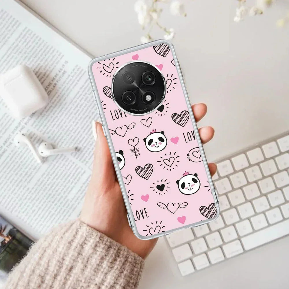 Cute Pink Panda Anti Yellow Case For Oppo F29 Pro 5G