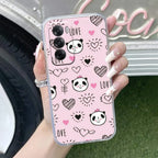 Cute Pink Panda Anti Yellow Case For Oppo Reno 12 Pro 5G