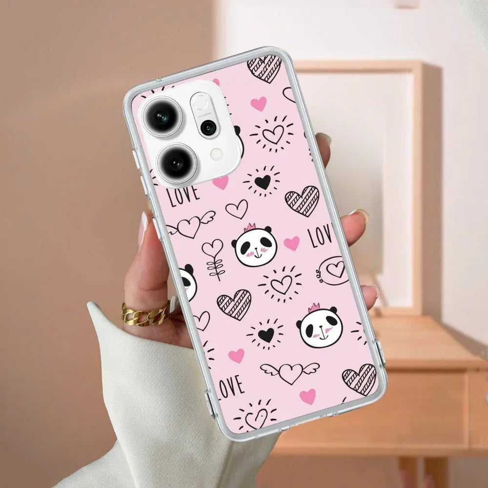Cute Pink Panda Anti Yellow Case For OPPO Reno 14 Pro 5G