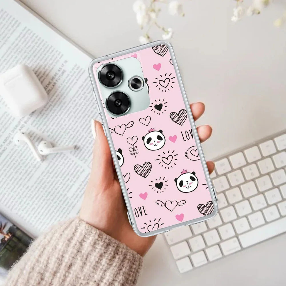 Cute Pink Panda Transparent Silicon Case For Poco - ShopOnCliQ
