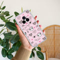 Cute Pink Panda Transparent Silicon Case For Realme 14 Pro 5G