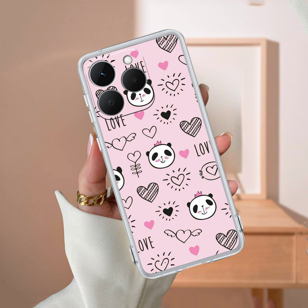 Cute Pink Panda Anti Yellow Case For Realme 15T 5G