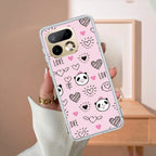 Cute Pink Panda Transparent Silicon Case For Realme C63 5G