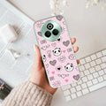 Cute Pink Panda Transparent Silicon Case For Realme P2 Pro 5G