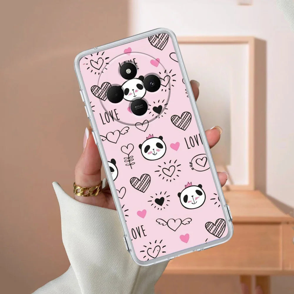 Cute Pink Panda Transparent Silicon Case For Poco - ShopOnCliQ