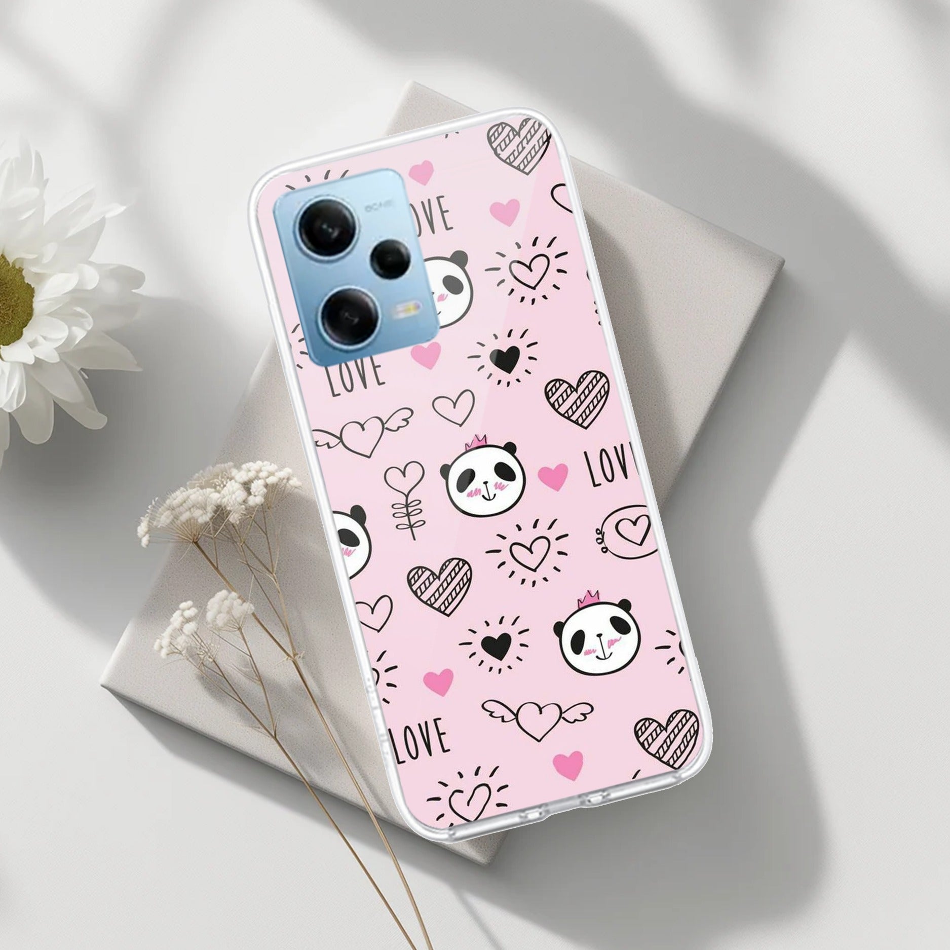 Cute Pink Panda Transparent Silicon Case For Redmi/Xiaomi