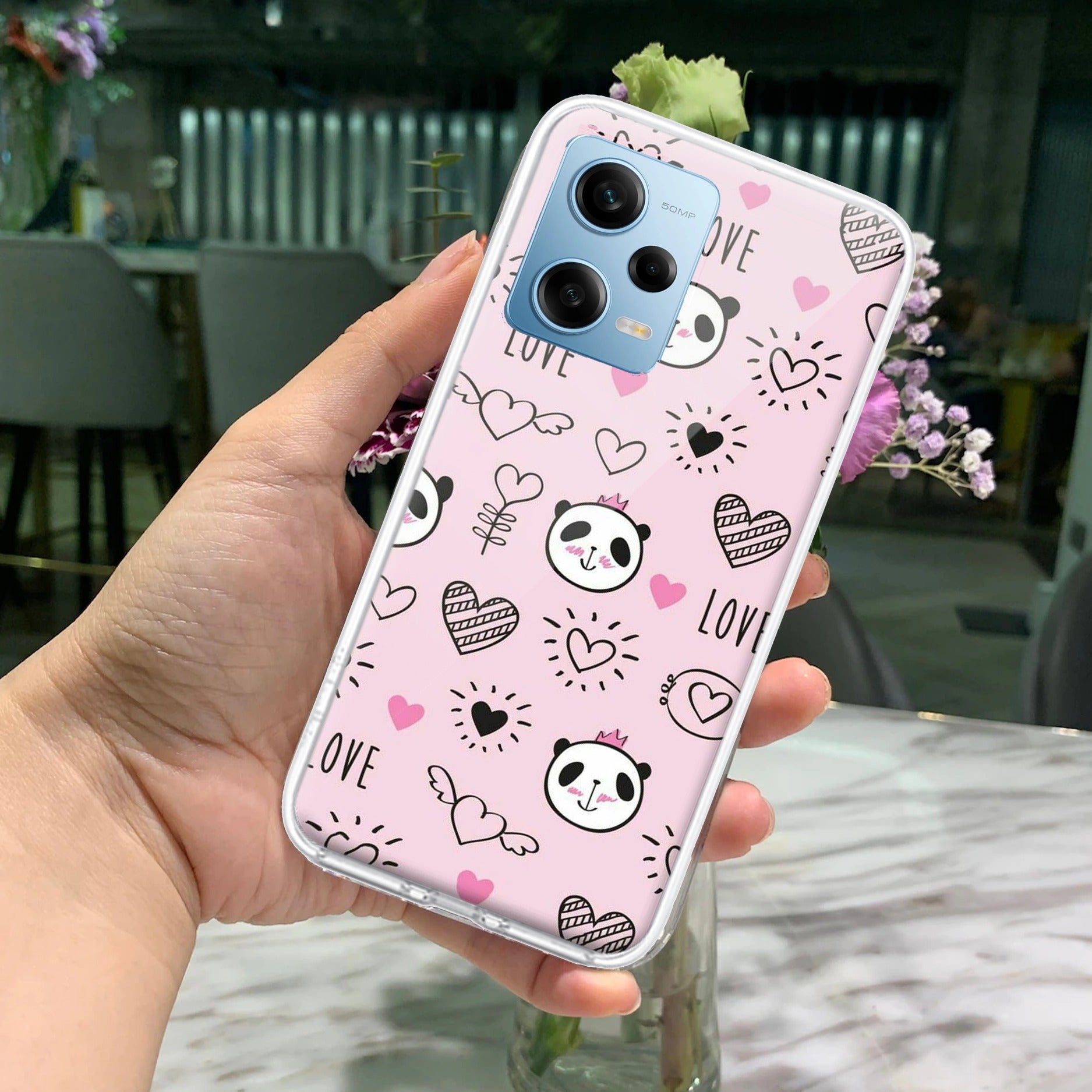 Cute Pink Panda Transparent Silicon Case For Redmi/Xiaomi