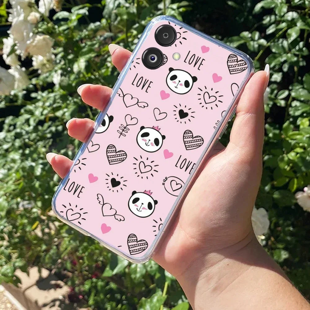 Cute Pink Panda Anti Yellow Case For Samsung Galaxy M06 5G