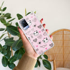 Cute Pink Panda Transparent Silicon Case For Vivo V21 5G