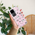 Cute Pink Panda Transparent Silicon Case For Vivo V30 5G