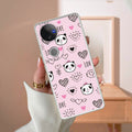 Cute Pink Panda Transparent Silicon Case For Vivo V50e 5G