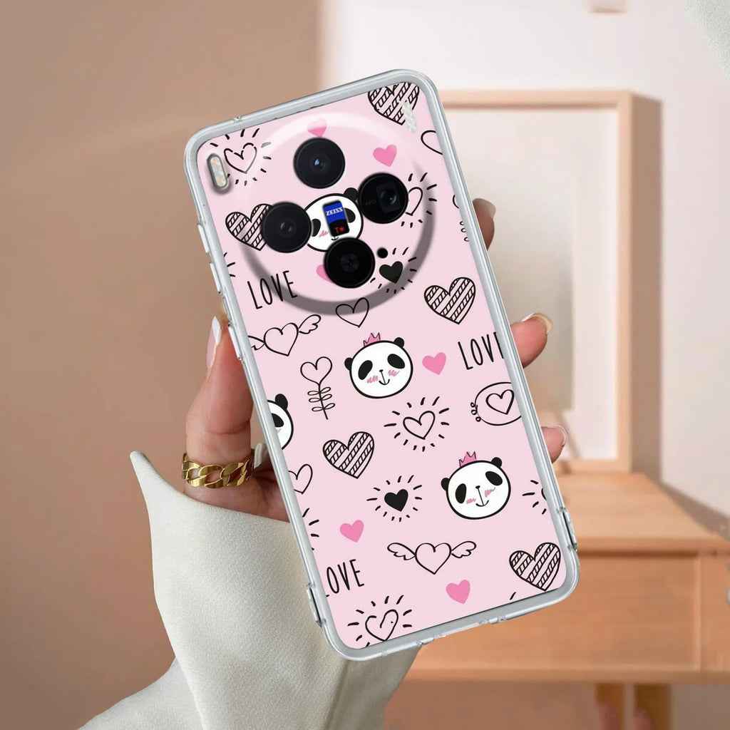 Cute Pink Panda Anti Yellow Case For Vivo X300 Pro 5G