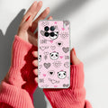 Cute Pink Panda Transparent Silicon Case For Vivo X90 Pro 5G