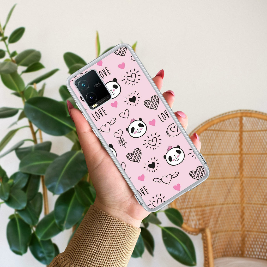 Cute Pink Panda Anti Yellow Case For Vivo Y33s / Vivo Y33T