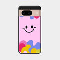 Cute Pink Smiley Multicolor Glass Case For Google Pixel 8 5G