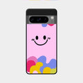 Cute Pink Smiley Multicolor Glass Case For Google Pixel 8 Pro 5G
