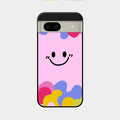 Cute Pink Smiley Multicolor Glass Case For Google Pixel 8A 5G