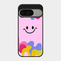 Cute Pink Smiley Multicolor Glass Case For Google Pixel 9 5G