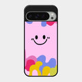 Cute Pink Smiley Multicolor Glass Case For Google Pixel 9 Pro Xl