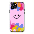 Cute Pink Smiley Multicolor Glass Case For iPhone 13