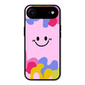 Cute Pink Smiley Multicolor Glass Case For iPhone Air