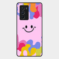 Cute Pink Smiley Multicolor Glass Case For Iqoo 9 Se 5G