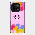 Cute Pink Smiley Multicolor Glass Case For Iqoo Neo 10 5G