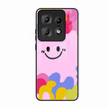 Cute Pink Smiley Multicolor Glass Case For Motorola Edge 50 Pro