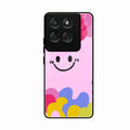 Cute Pink Smiley Multicolor Glass Case For Motorola Edge 60 Pro 5G