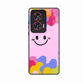 Cute Pink Smiley Multicolor Glass Case For Motorola G96 5G