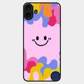 Cute Pink Smiley Multicolor Glass Case For Nothing Cmf Phone 1