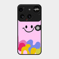 Cute Pink Smiley Multicolor Glass Case For Nothing Phone 3 5G