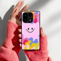 Cute Pink Smiley Multicolor Glass Case For OnePlus 15 5G