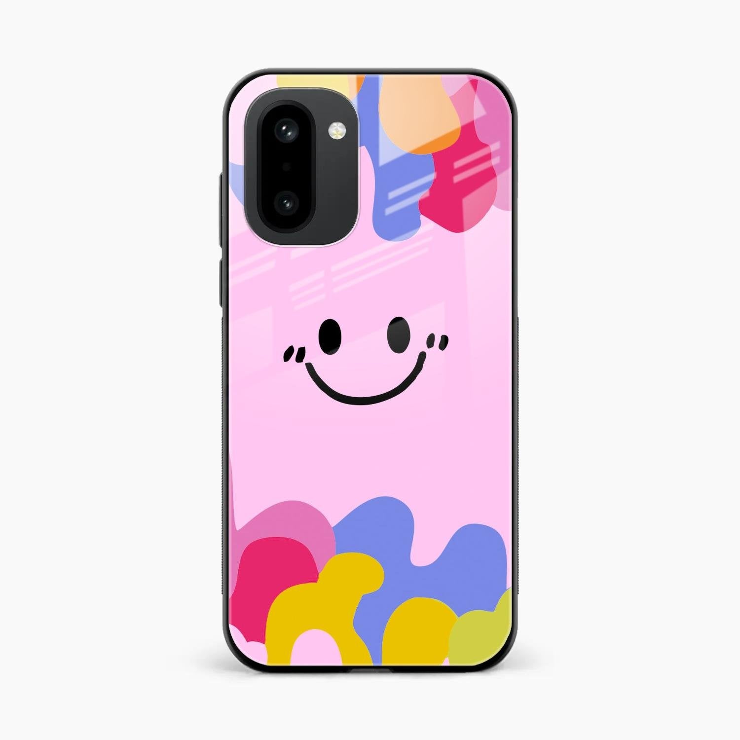Cute Pink Smiley Multicolor Glass Case For OnePlus 15R 5G