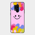 Cute Pink Smiley Multicolor Glass Case For Oneplus 8 Pro