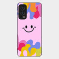 Cute Pink Smiley Multicolor Glass Case For Oneplus Nord 2 5G
