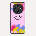 Cute Pink Smiley Multicolor Glass Case For Oppo F31 Pro 5G