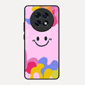 Cute Pink Smiley Multicolor Glass Case For Oppo F31 Pro Plus 5G
