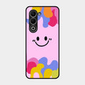 Cute Pink Smiley Multicolor Glass Case For Oppo K13X 5G