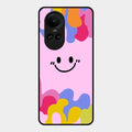 Cute Pink Smiley Multicolor Glass Case For Oppo Reno 10 Pro 5G