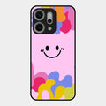 Cute Pink Smiley Multicolor Glass Case For Oppo Reno 14 Pro 5G