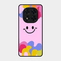 Cute Pink Smiley Multicolor Glass Case For Poco X7 5G
